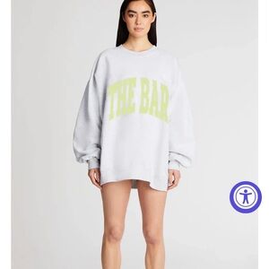 THE BAR Varsity Sweatshirt Lemon NWT Size Large